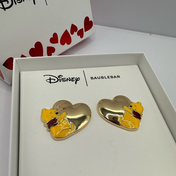BaubleBar Jewelry - BaubleBar Winnie the Pooh heart earrings NWT